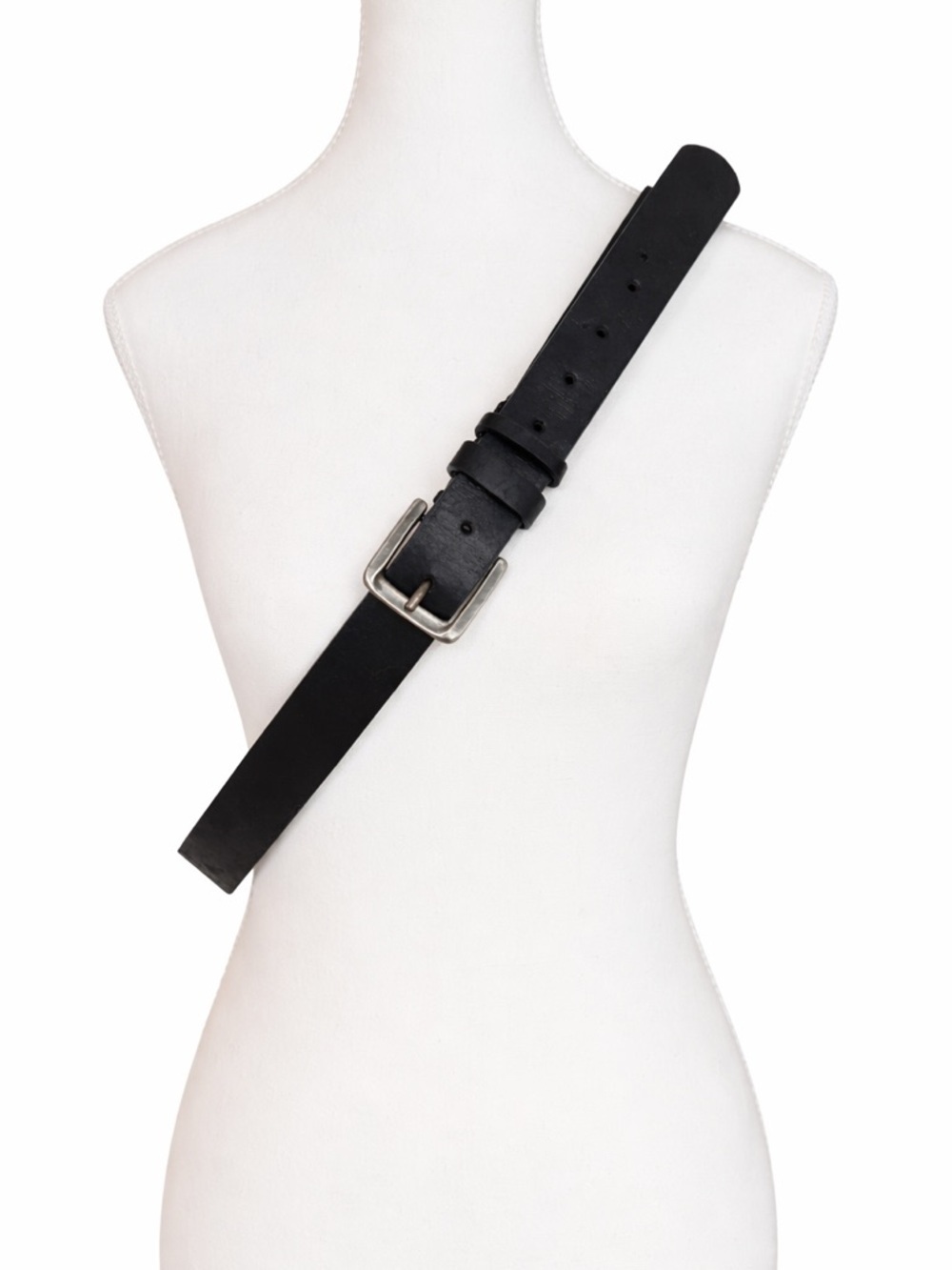 BKE Leather Belt Black Gunmetal Buckle XXL 40–46” Adjustable NWT